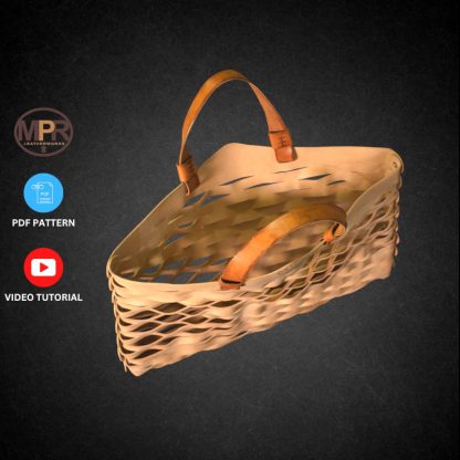 The basket bag is a leather tote-styled bag.
