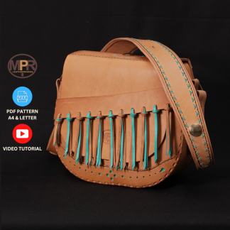 The leather boho bag designed by MPR Leatherworks. PDF Pattern available.