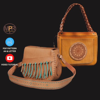 Combo Leather bag pattern pack. The Mandala Tote bag and the Boho Bag by MPR Leatherworks