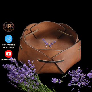 Leather Potpourri Basket made using the pattern by MPR Leatherworks