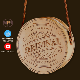 Vintage Style Round Bag Leather Pattern