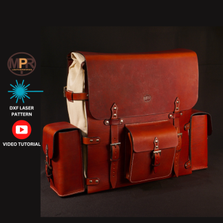 Leather Canvas Backpack Laser Pattern