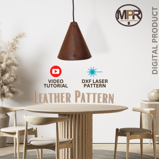 Cone Pendant Light Pattern for Leathercraft. By MPR Leatherworks.